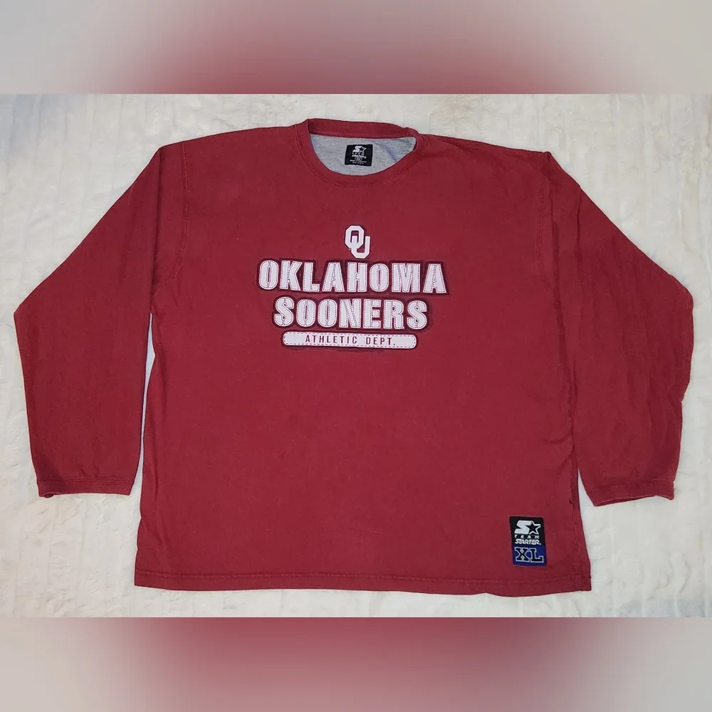 Vintage Oklahoma Sooners Starter Long Sleeve T-Shirt  Men Size XL